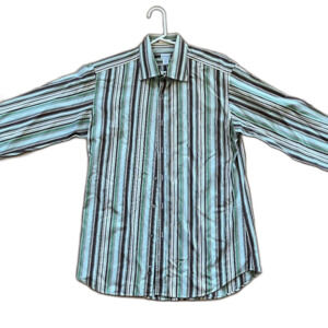 Paul Smith Green Stripe 100% Cotton Long Sleeve Button Up Shirt  Mens Size 17/43